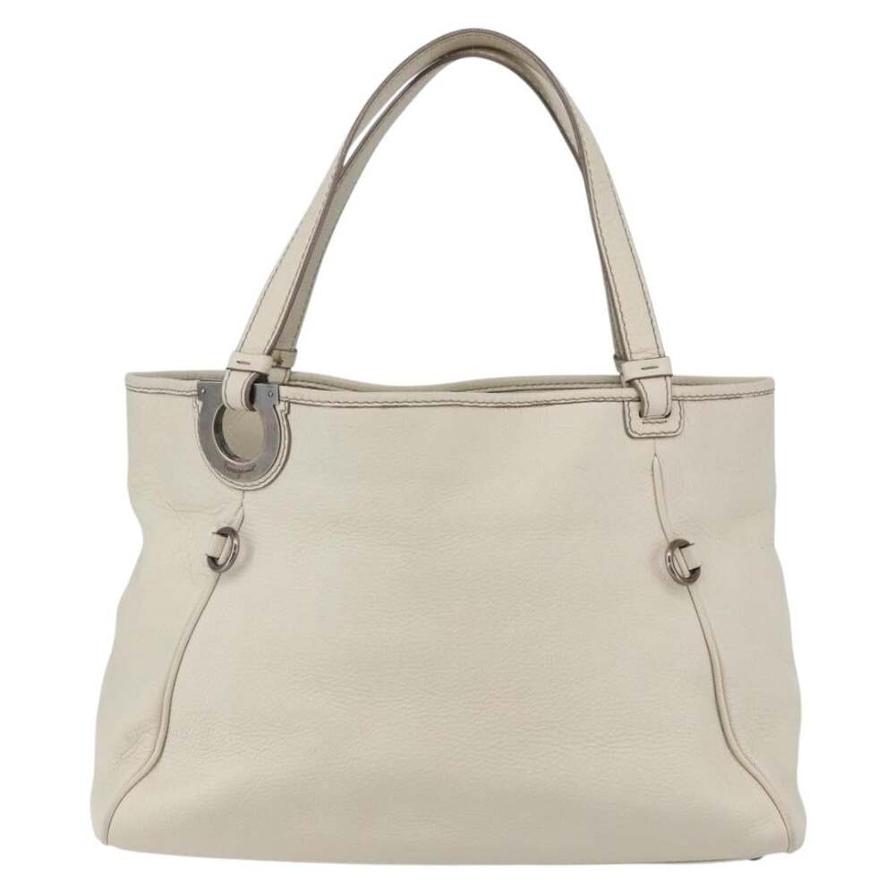 Salvatore Ferragamo Leather Tote Bag White